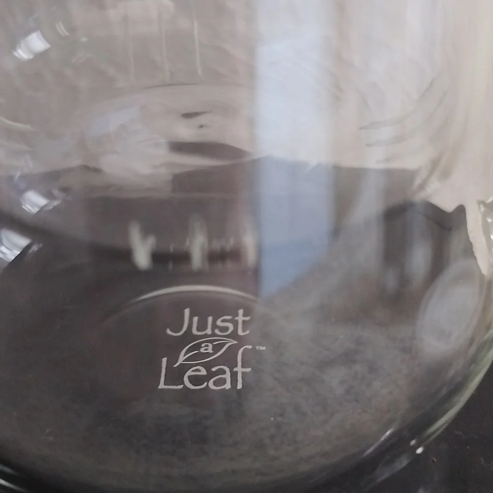 Clear Glass Teapot / Teacup with inner cup with slits, Lid & Handle for Brewing